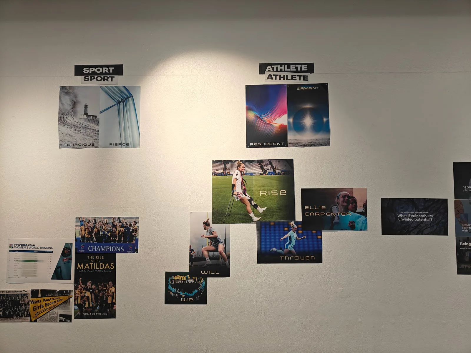 Closeup picture of the final Asics wall presentation #2