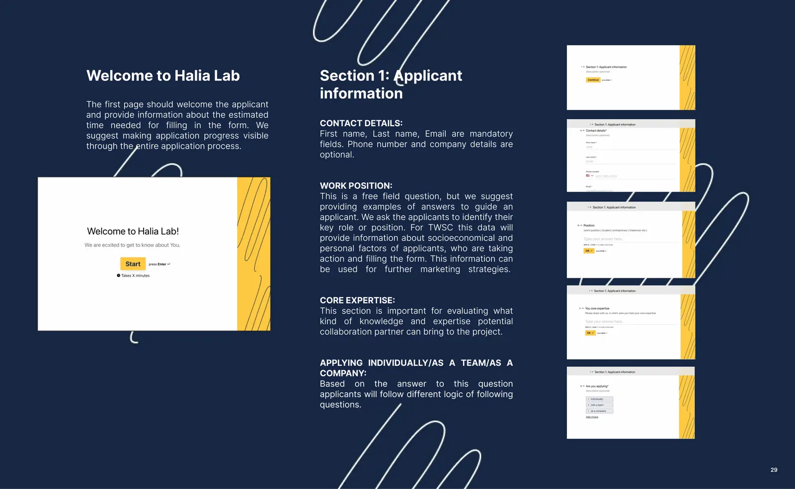 Description for all the types of questions one might be asked to enter the platform